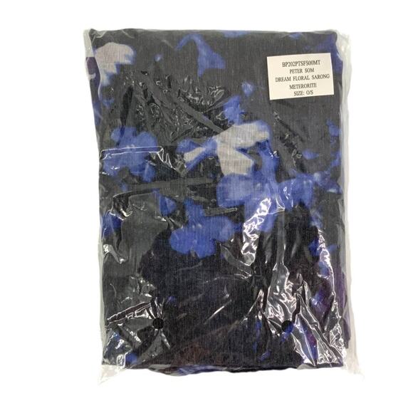 Peter Som Dream Floral Sarong Meteorite Purple One Size NWT $195 MSRP - Picture 2 of 3